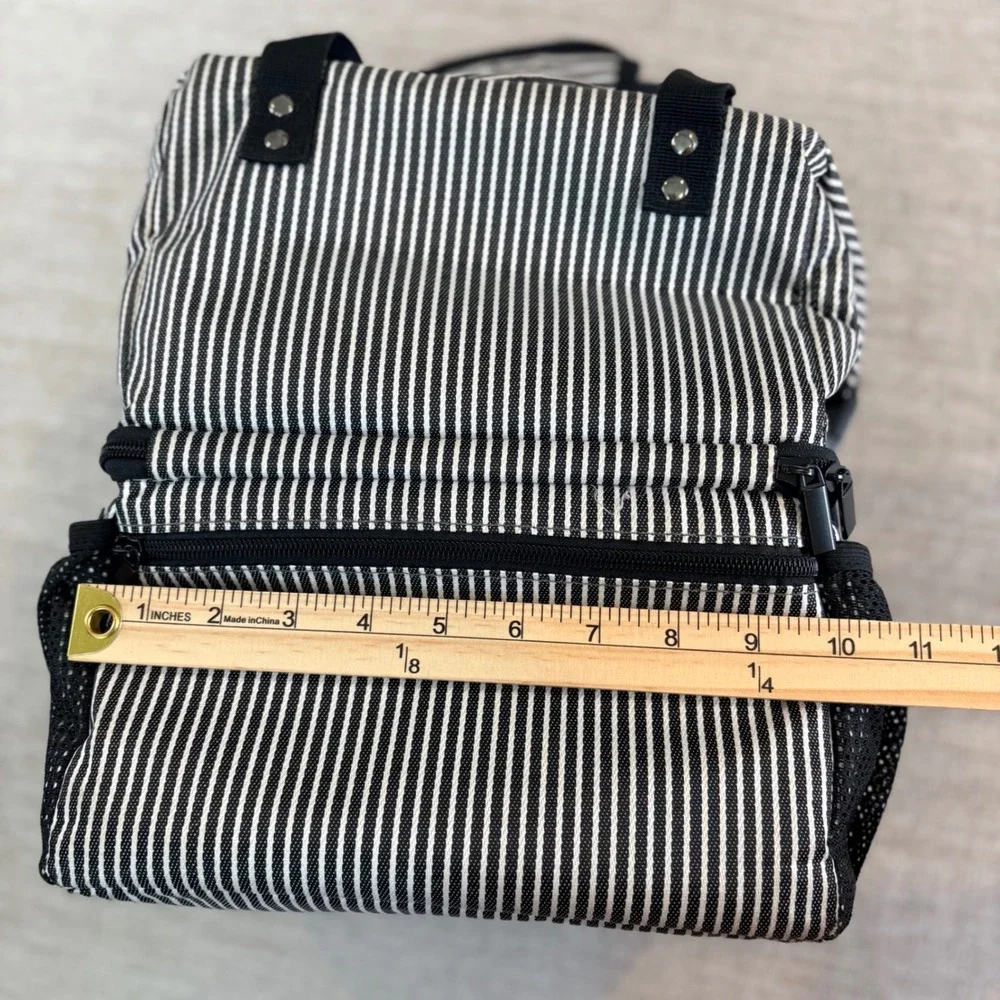 Luxja Breast Pump Bag Women OS Black White Pinstripe Insulated Professional